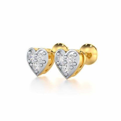 Heart Collection Silver Earrings - Yellow Gold - Image 3