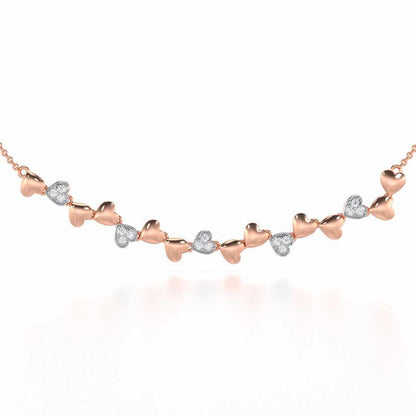 Heart Collection Silver Necklace - Rose Gold - Image 1