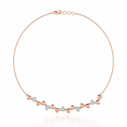 Heart Collection Silver Necklace - Rose Gold - Image 2