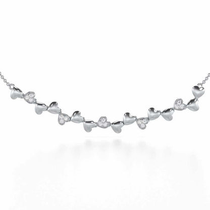 Heart Collection Silver Necklace - White Gold - Image 1