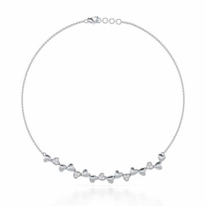 Heart Collection Silver Necklace - White Gold - Image 2