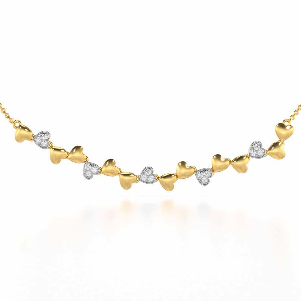 Heart Collection Silver Necklace - Yellow Gold - Image 1