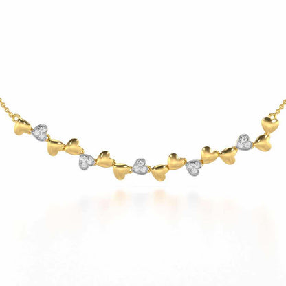 Heart Collection Silver Necklace - Yellow Gold - Image 1