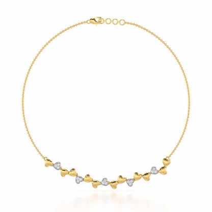 Heart Collection Silver Necklace - Yellow Gold - Image 2