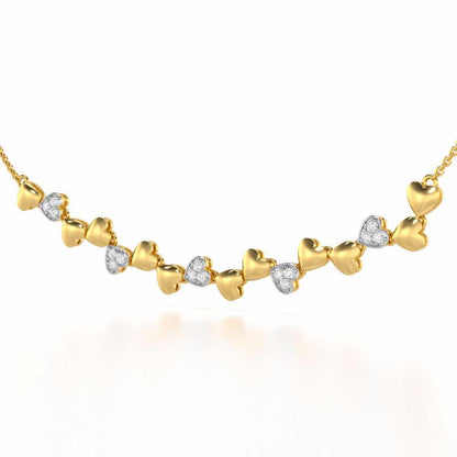 Heart Collection Silver Necklace - Yellow Gold - Image 3