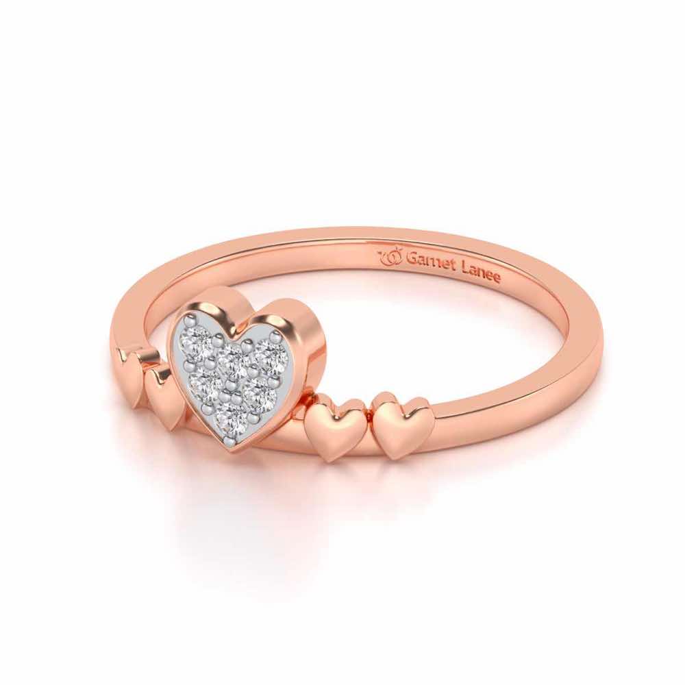 Heart Community Silver Ring - Rose Gold - Image 2