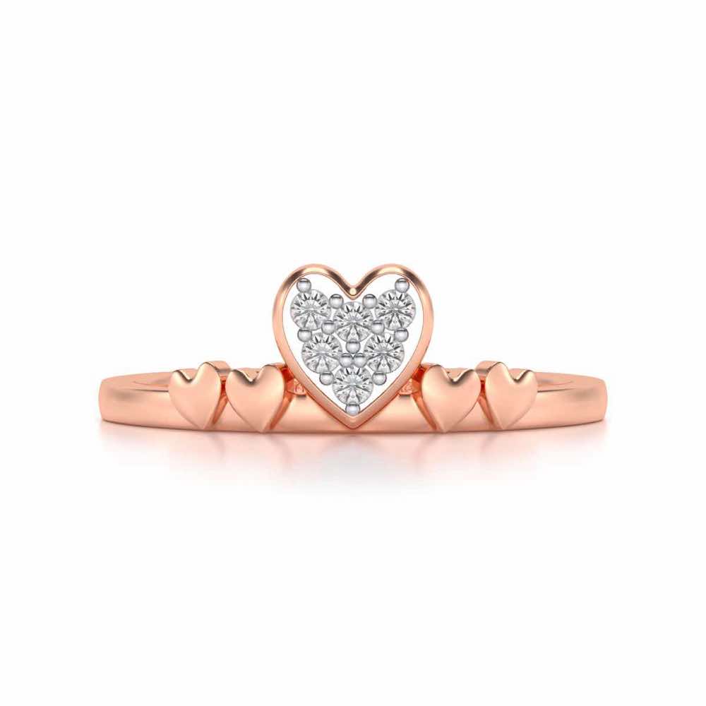 Heart Community Silver Ring - Rose Gold - Image 4