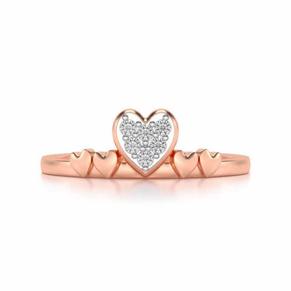 Heart Community Silver Ring - Rose Gold - Image 4