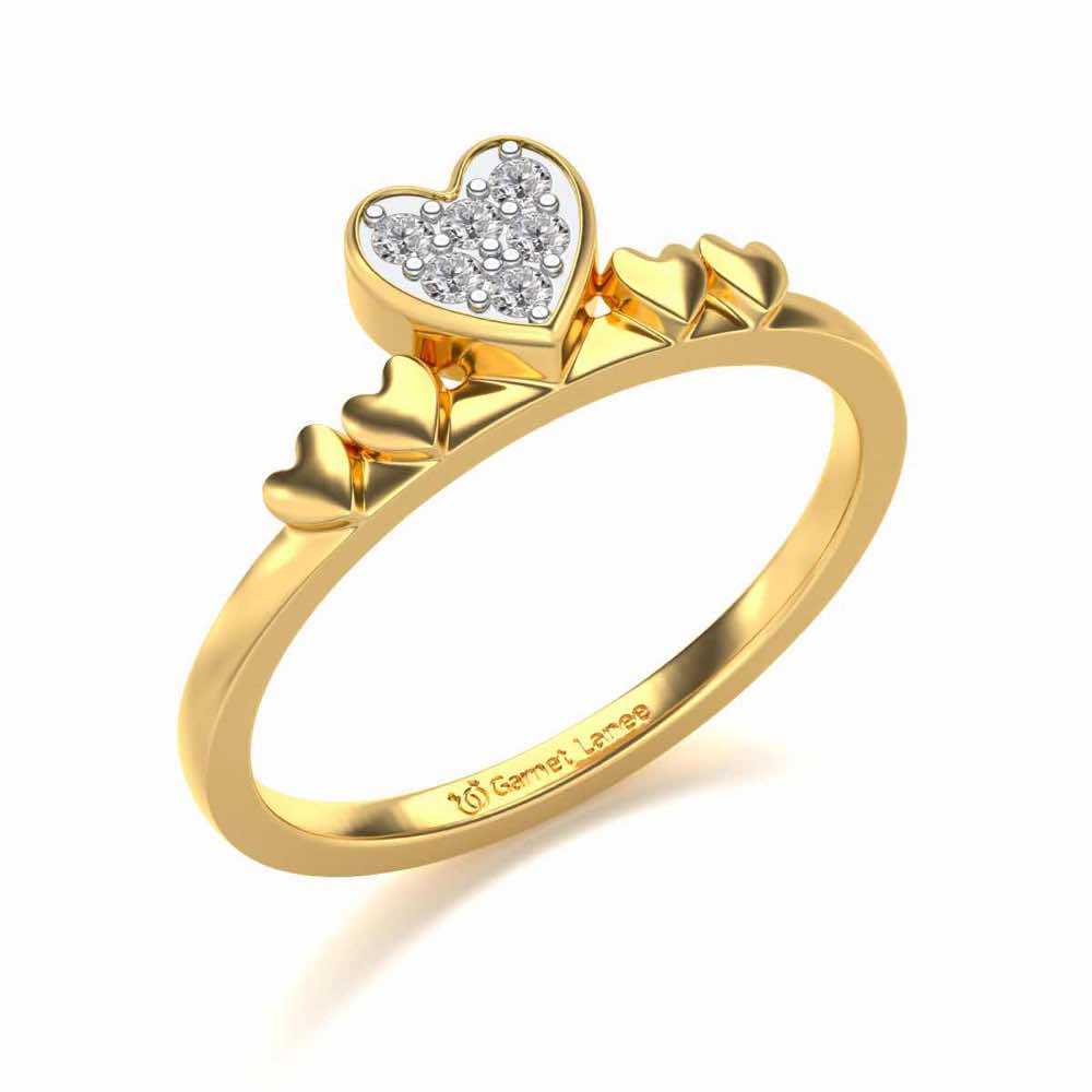 Heart Community Silver Ring - Yellow Gold - Image 1