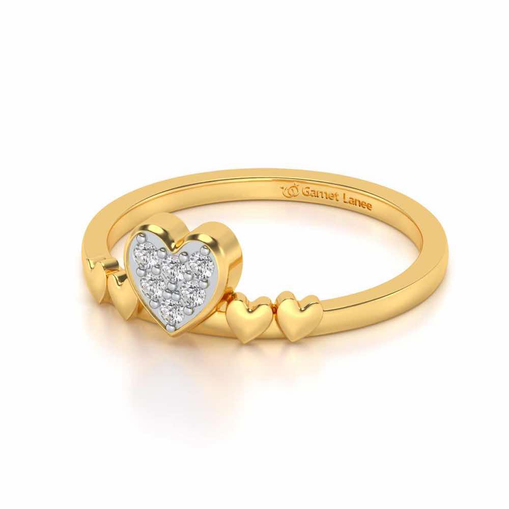 Heart Community Silver Ring - Yellow Gold - Image 2