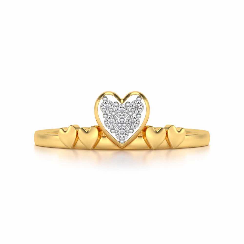 Heart Community Silver Ring - Yellow Gold - Image 4