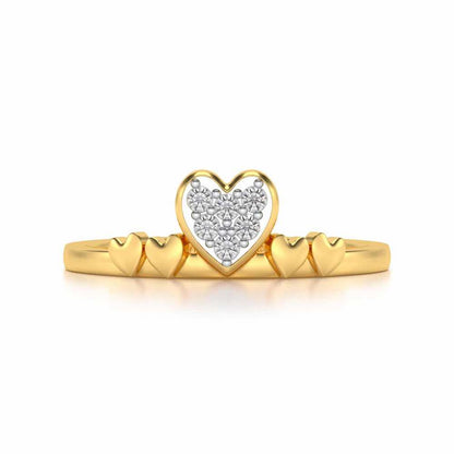Heart Community Silver Ring - Yellow Gold - Image 4
