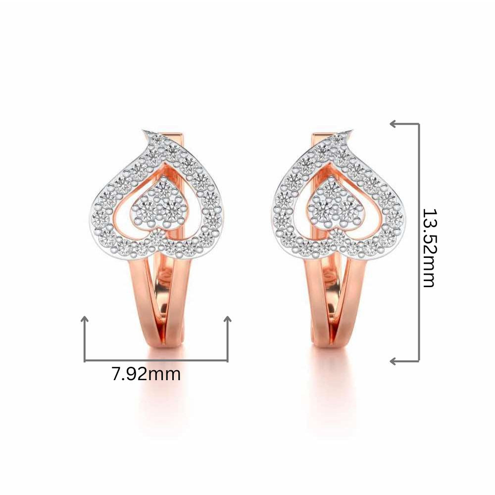Heart Flame Silver Bali - Rose Gold - Image 2