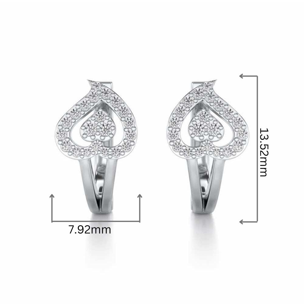 Heart Flame Silver Bali - White Gold - Image 2