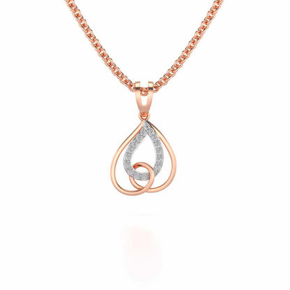 Heart Flame Silver Pendant - Rose Gold - Image 1