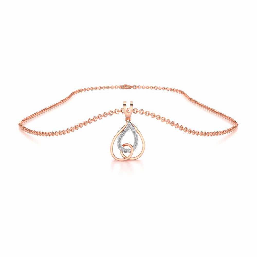 Heart Flame Silver Pendant - Rose Gold - Image 3