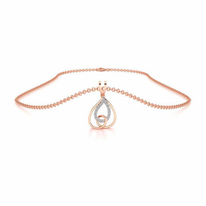 Heart Flame Silver Pendant - Rose Gold - Image 3