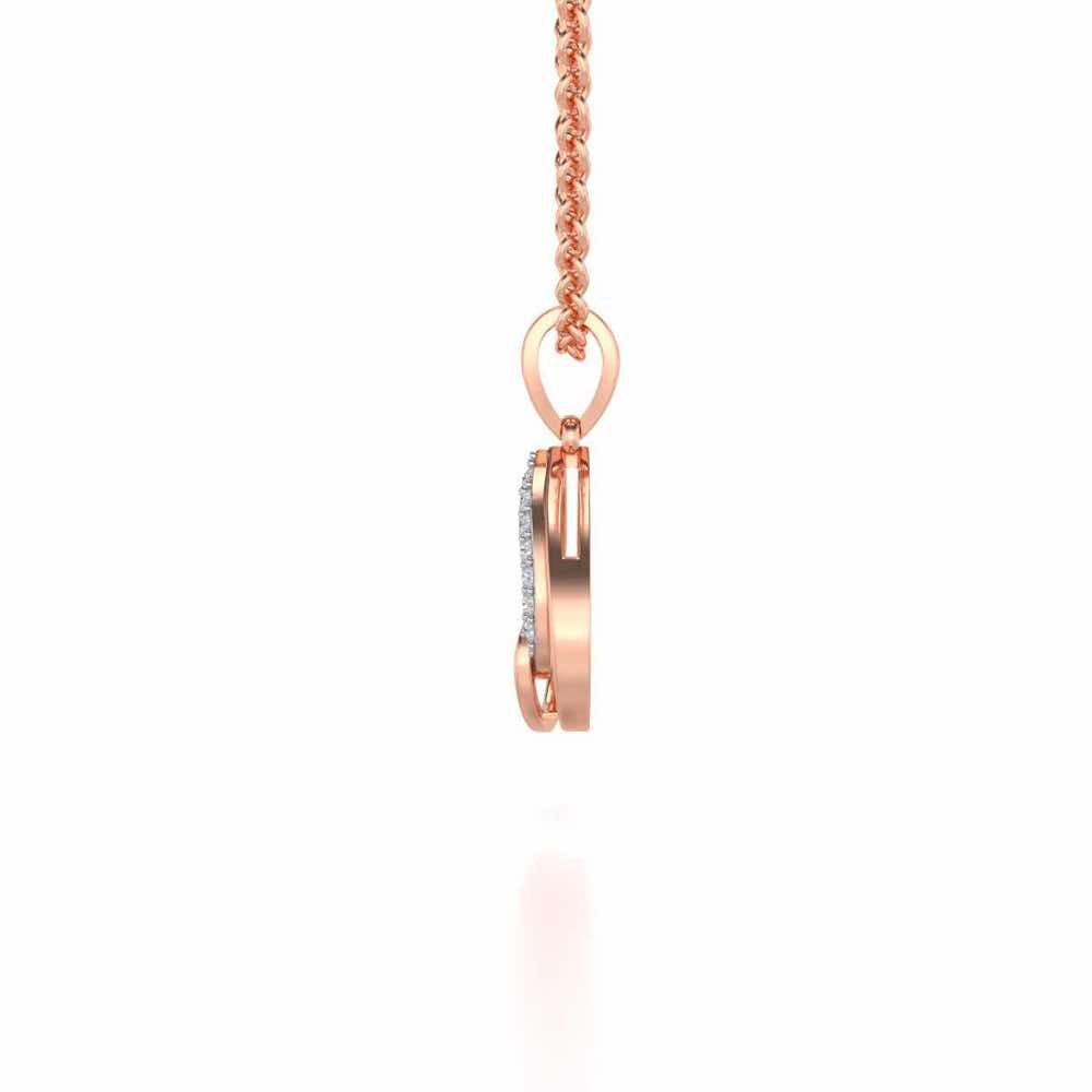 Heart Flame Silver Pendant - Rose Gold - Image 4