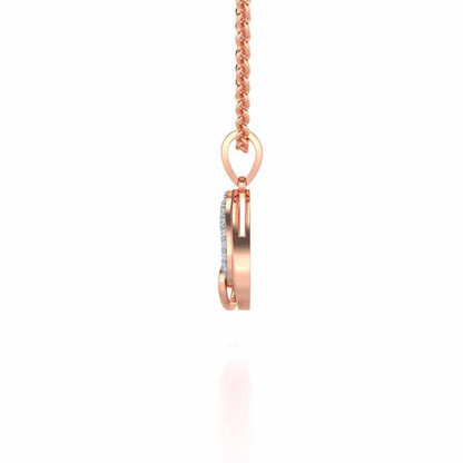 Heart Flame Silver Pendant - Rose Gold - Image 4