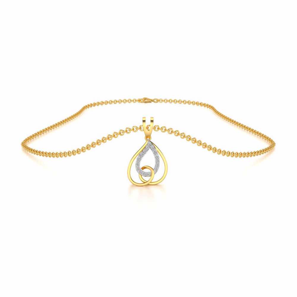 Heart Flame Silver Pendant - Yellow Gold - Image 3