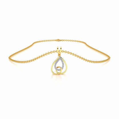 Heart Flame Silver Pendant - Yellow Gold - Image 3