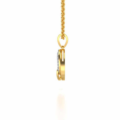 Heart Flame Silver Pendant - Yellow Gold - Image 4
