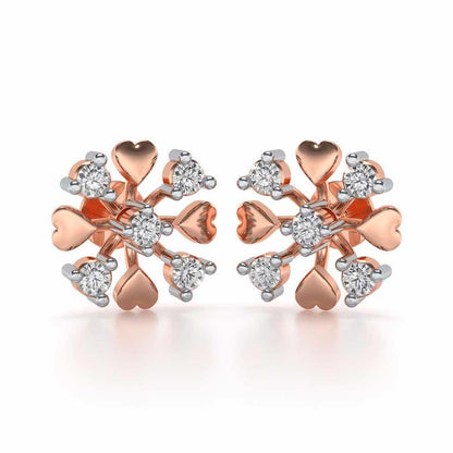 Heart Frost Silver Earrings - Rose Gold - Image 1