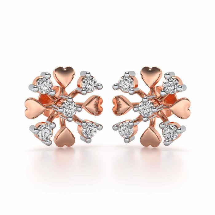 Heart Frost Silver Earrings - Rose Gold - Image 1