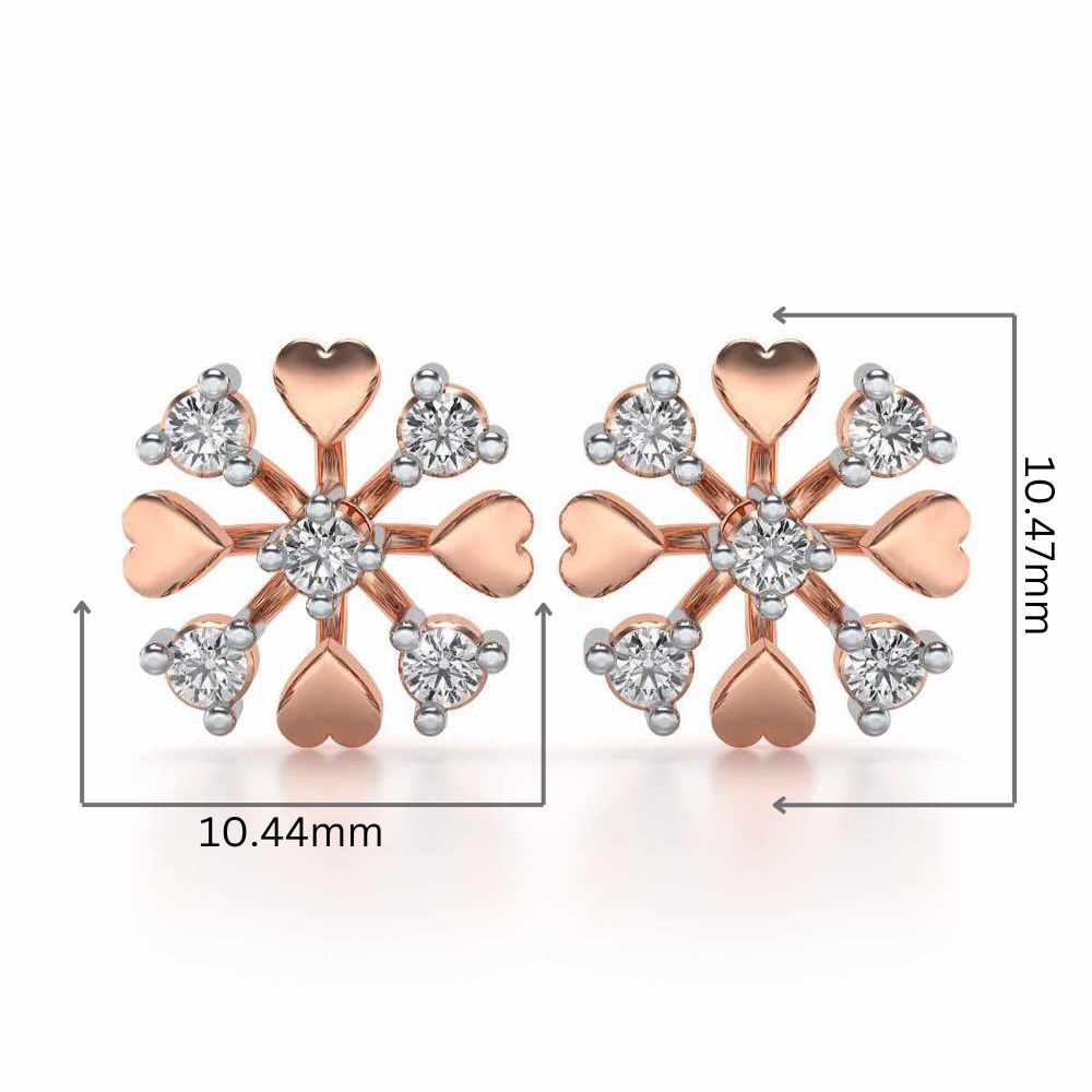 Heart Frost Silver Earrings - Rose Gold - Image 2