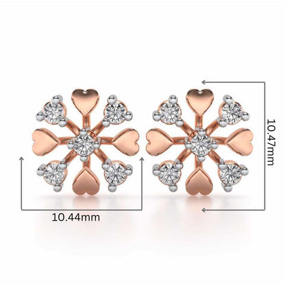Heart Frost Silver Earrings - Rose Gold - Image 2