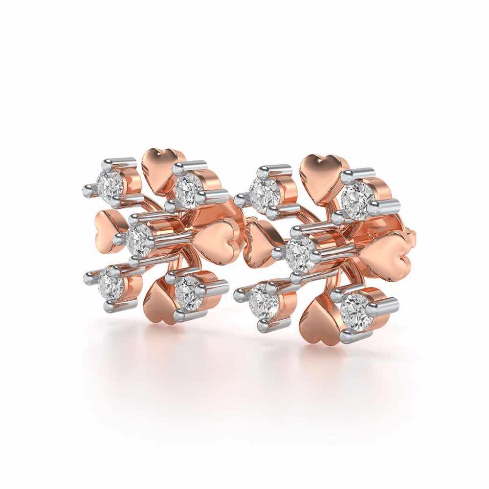 Heart Frost Silver Earrings - Rose Gold - Image 3