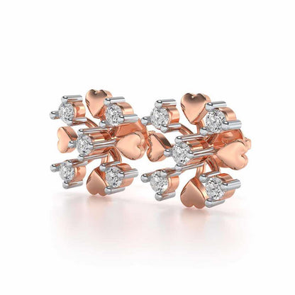 Heart Frost Silver Earrings - Rose Gold - Image 3
