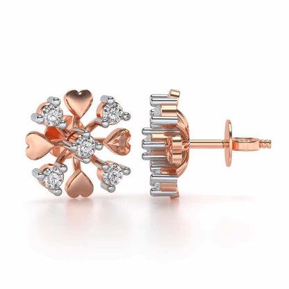 Heart Frost Silver Earrings - Rose Gold - Image 4