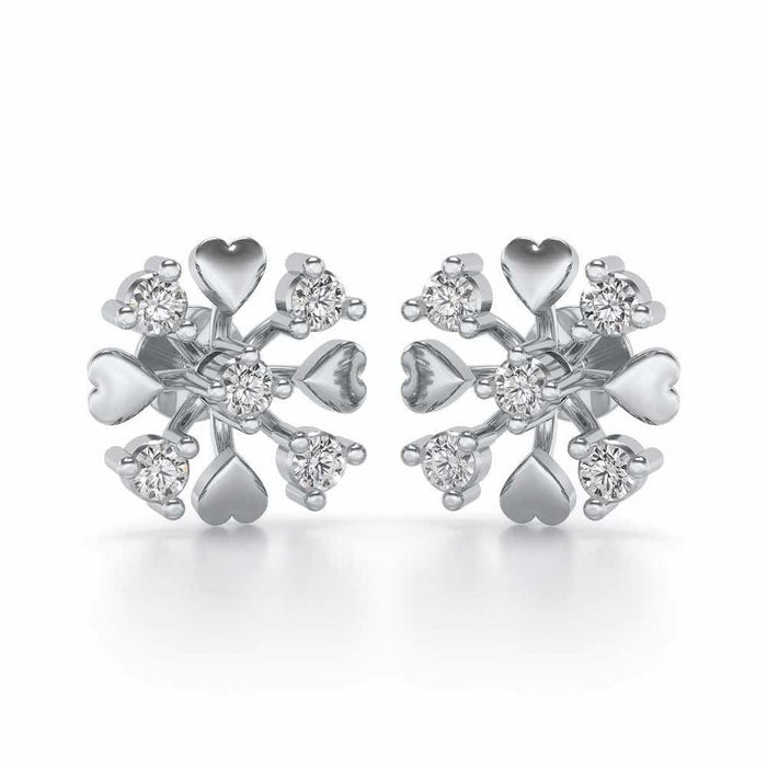 Heart Frost Silver Earrings - White Gold - Image 1