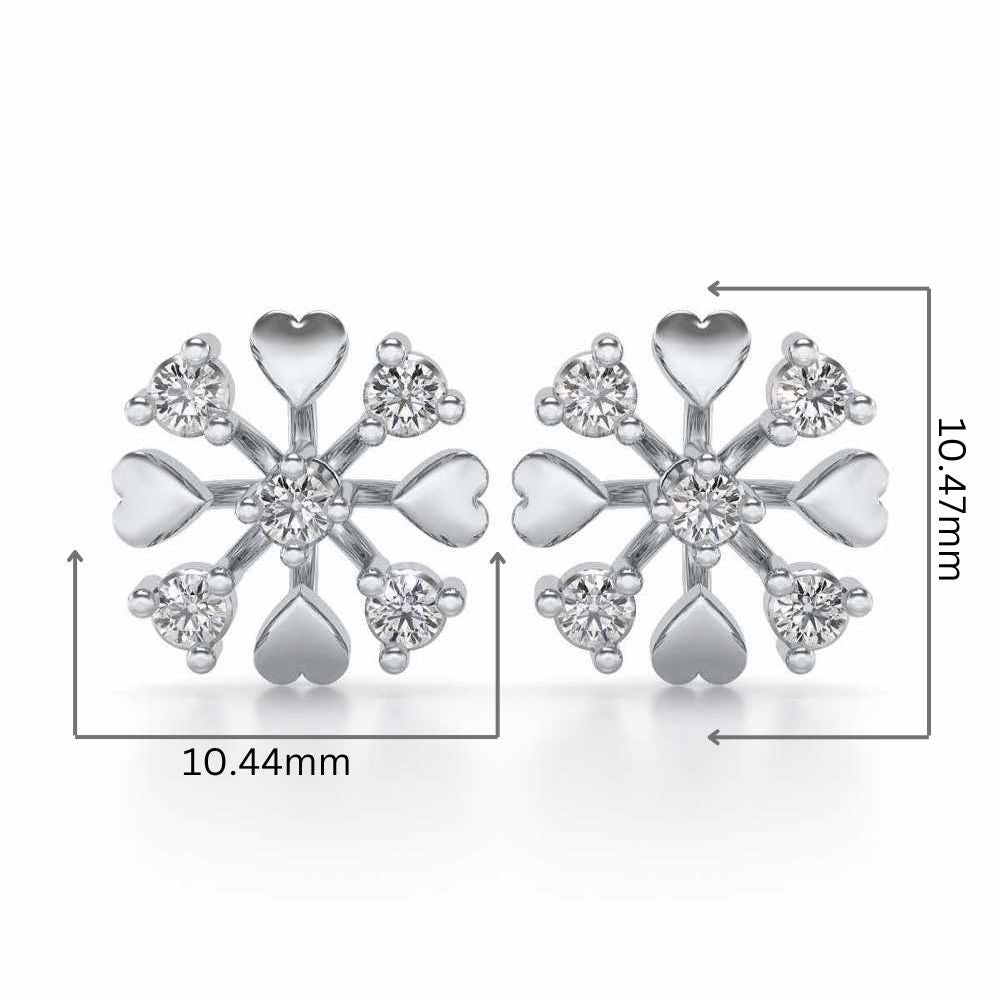 Heart Frost Silver Earrings - White Gold - Image 2