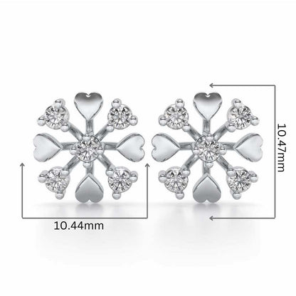 Heart Frost Silver Earrings - White Gold - Image 2