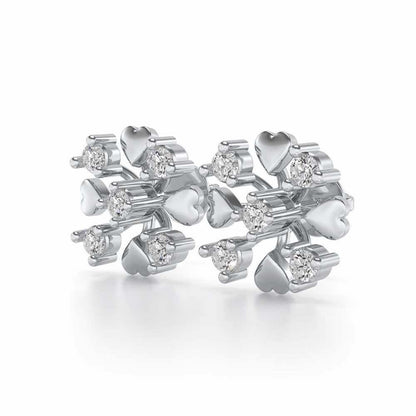 Heart Frost Silver Earrings - White Gold - Image 3