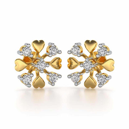 Heart Frost Silver Earrings - Yellow Gold - Image 1