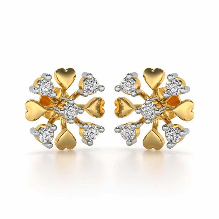 Heart Frost Silver Earrings - Yellow Gold - Image 1