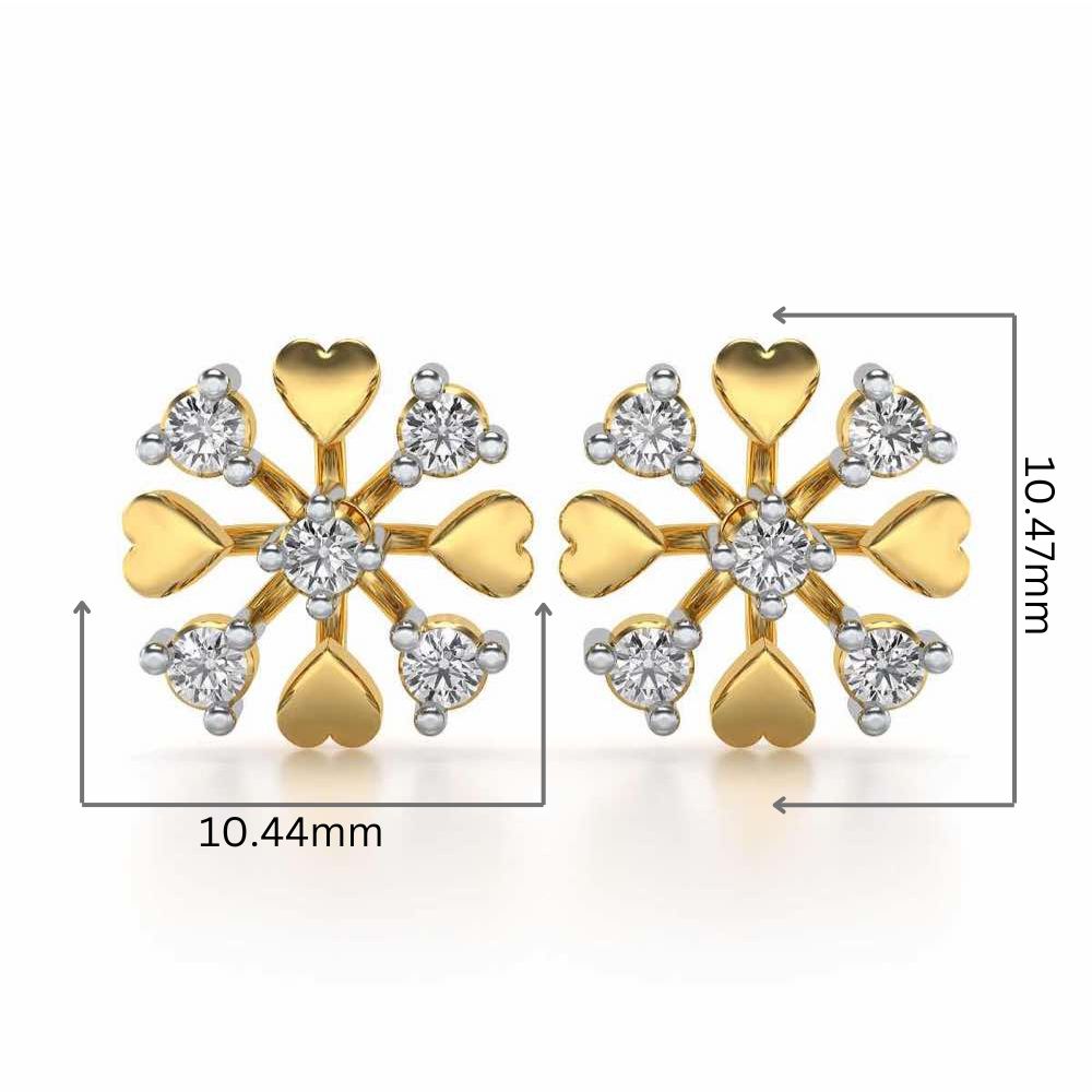 Heart Frost Silver Earrings - Yellow Gold - Image 2