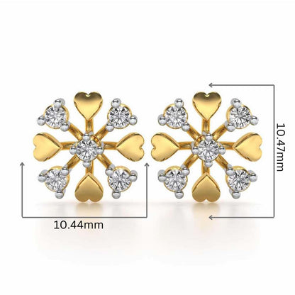 Heart Frost Silver Earrings - Yellow Gold - Image 2