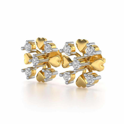 Heart Frost Silver Earrings - Yellow Gold - Image 3