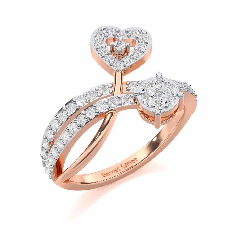 Heart Gloria Silver Ring - Rose Gold - Image 1
