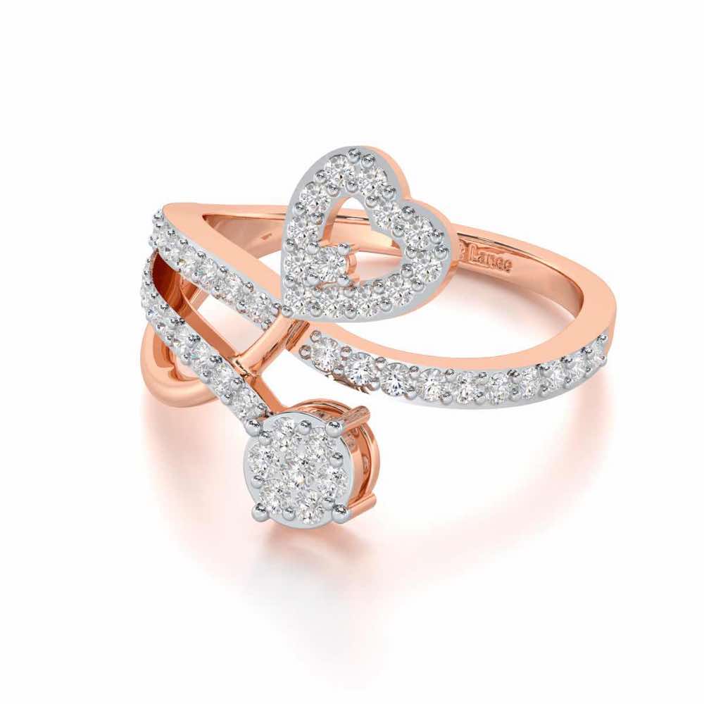 Heart Gloria Silver Ring - Rose Gold - Image 2