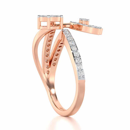 Heart Gloria Silver Ring - Rose Gold - Image 3