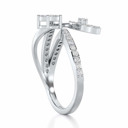 Heart Gloria Silver Ring - White Gold - Image 3