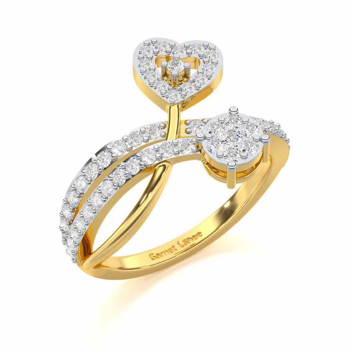 Heart Gloria Silver Ring - Yellow Gold - Image 1