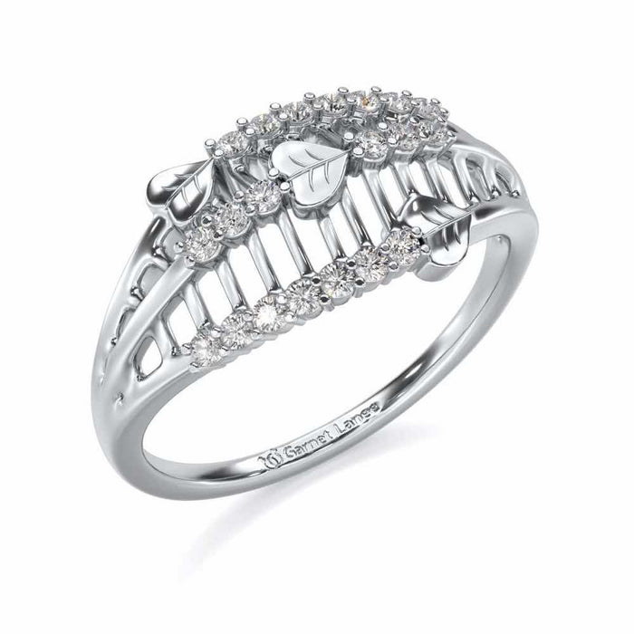 Heart Glow Silver Ring - White Gold - Image 1