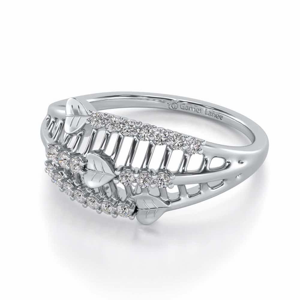 Heart Glow Silver Ring - White Gold - Image 2