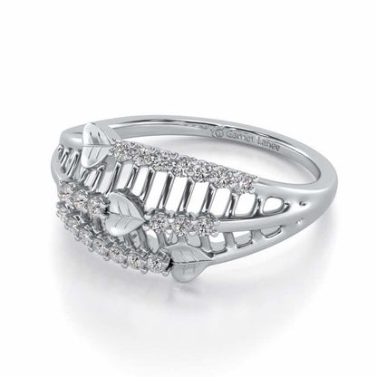 Heart Glow Silver Ring - White Gold - Image 2